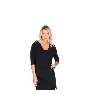 Last Tango Asymmetrical 3/4 Sleeves Black Dress Size Small